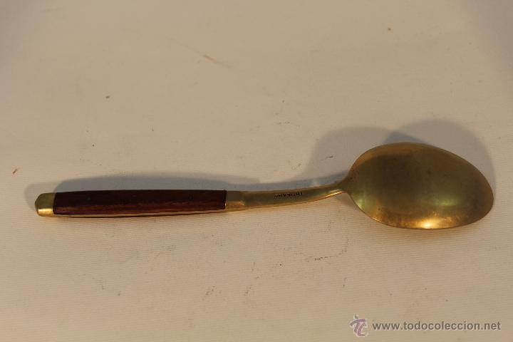 Antig&uuml;edades: CUCHARON TAILANDES EN BRONCE-NIQUEL Y MADERA - Foto 6