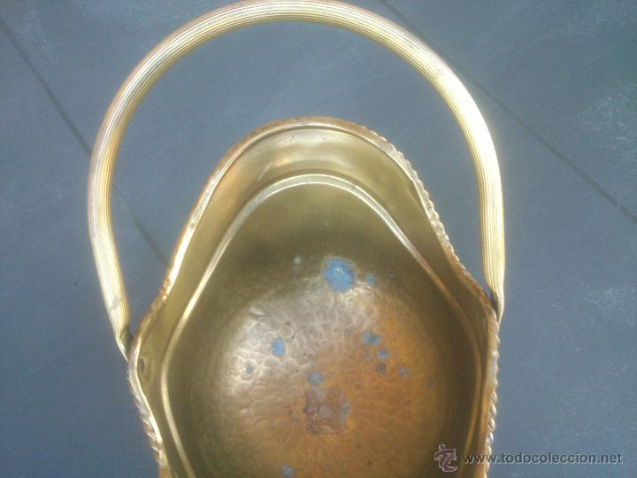 Antig&uuml;edades: Antigua Cesta Chapeada Bronce. - Foto 5