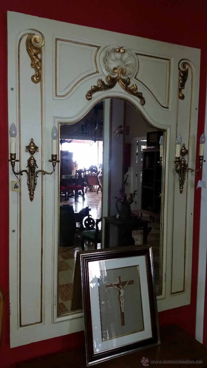 Antig&uuml;edades: GRAN ESPEJO TALLADO EN MADERA - Foto 2