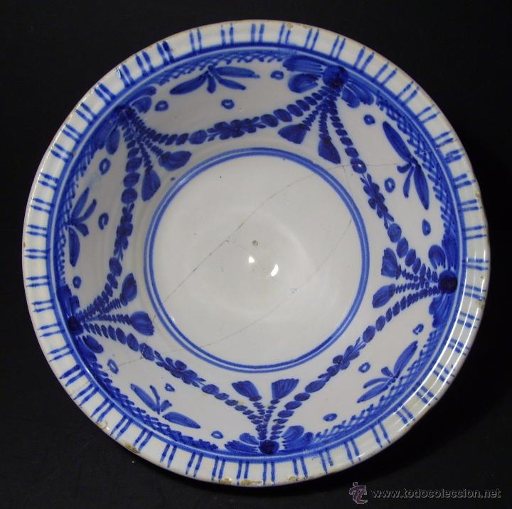 Antig&uuml;edades: CUENCO  CER&Aacute;MICA  DE  TALAVERA  XIX - Foto 1