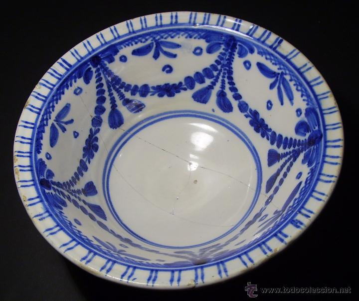 Antig&uuml;edades: CUENCO  CER&Aacute;MICA  DE  TALAVERA  XIX - Foto 3