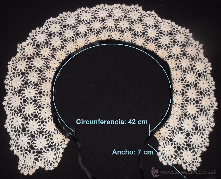 Antig&uuml;edades: Encaje de crochet - Antiguo cuello - Foto 7