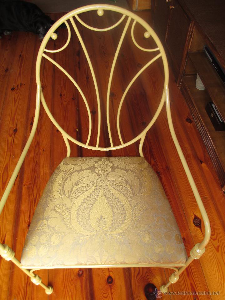 Antig&uuml;edades: SILLA DE FORJA TAPIZADA - Foto 3
