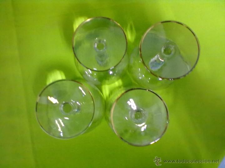 Antig&uuml;edades: CUATRO COPAS CRISTAL TALLADO Y ORO - Foto 3