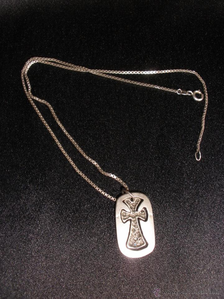 Antig&uuml;edades: ORIGINAL CRUZ TROQUELADA Y CADENA PLATA - Foto 3