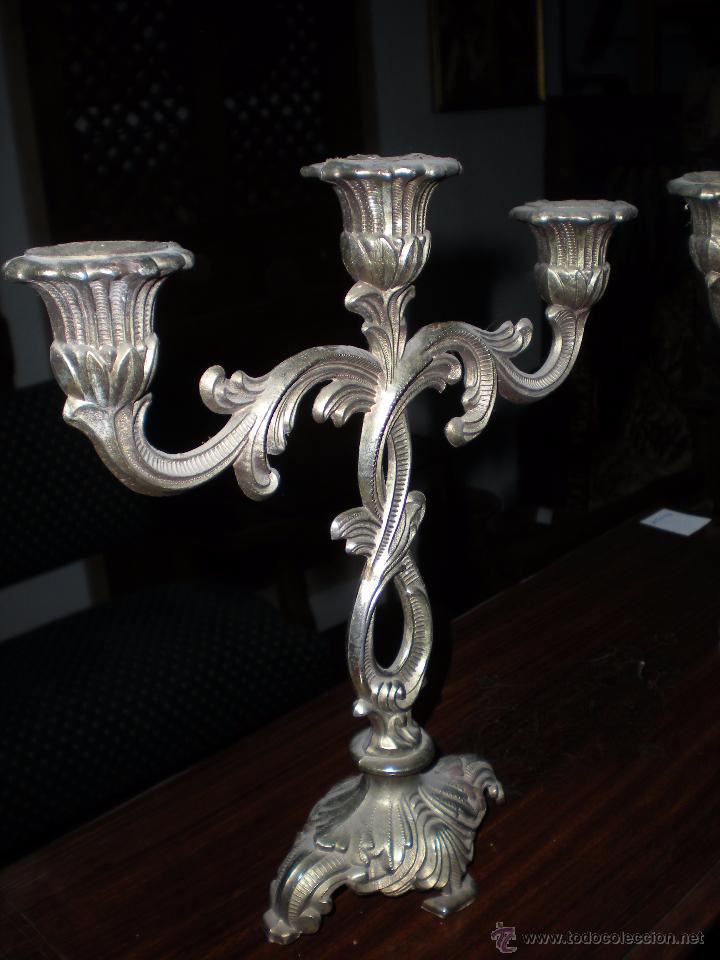 Antig&uuml;edades: Juego de dos candelabros - Foto 2