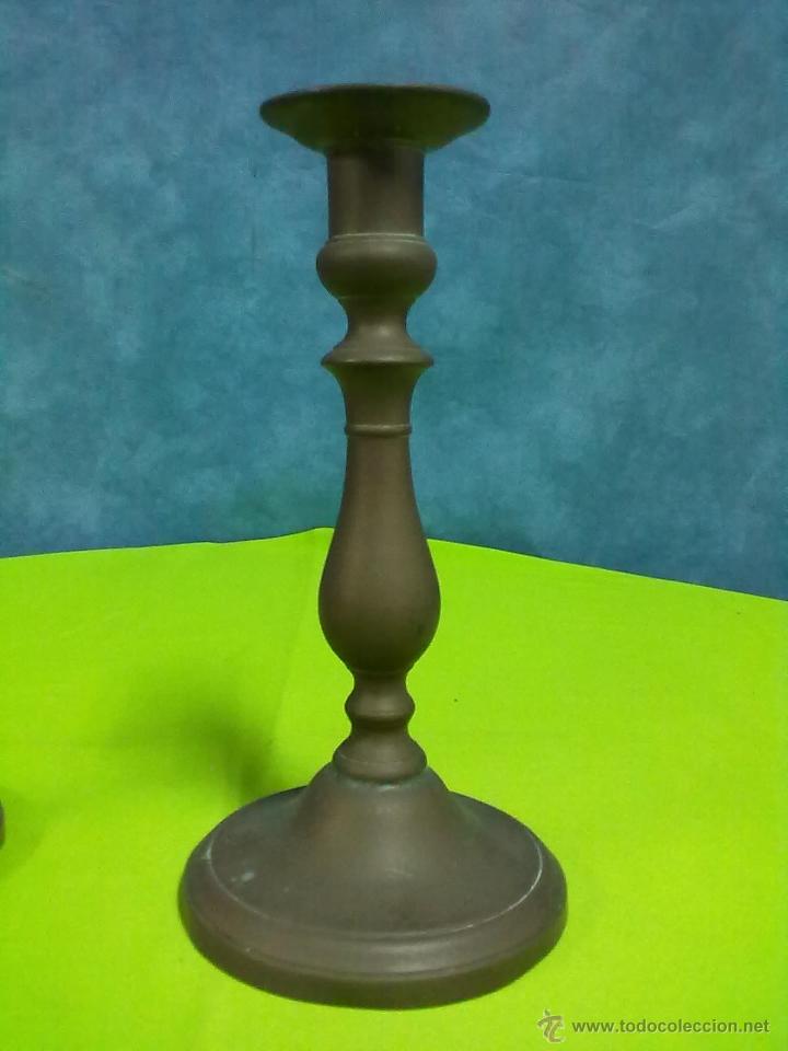 Antig&uuml;edades: CANDELABROS PAREJA CANDELEROS PERA DOS. - Foto 3