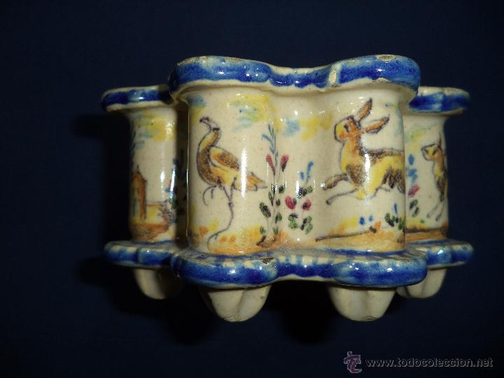 Antig&uuml;edades: Tintero en ceramica Talavera?, Sec XIX - Foto 4