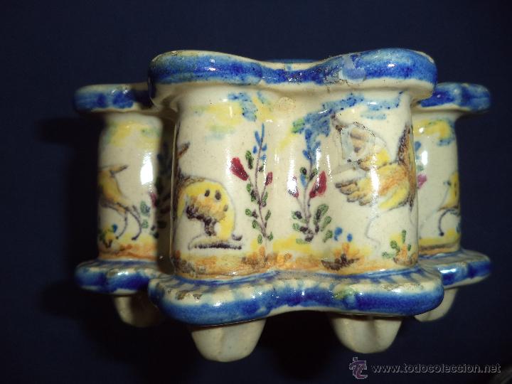 Antig&uuml;edades: Tintero en ceramica Talavera?, Sec XIX - Foto 6