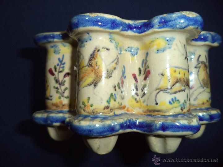 Antig&uuml;edades: Tintero en ceramica Talavera?, Sec XIX - Foto 7