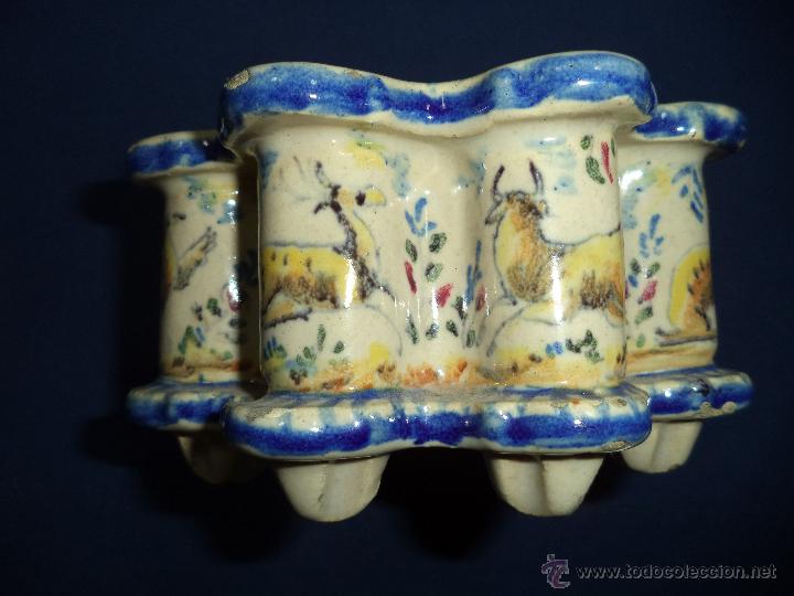 Antig&uuml;edades: Tintero en ceramica Talavera?, Sec XIX - Foto 8