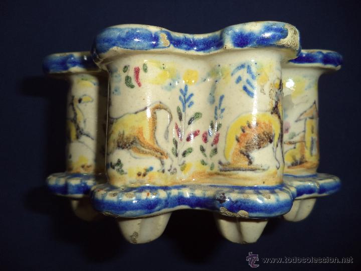Antig&uuml;edades: Tintero en ceramica Talavera?, Sec XIX - Foto 9