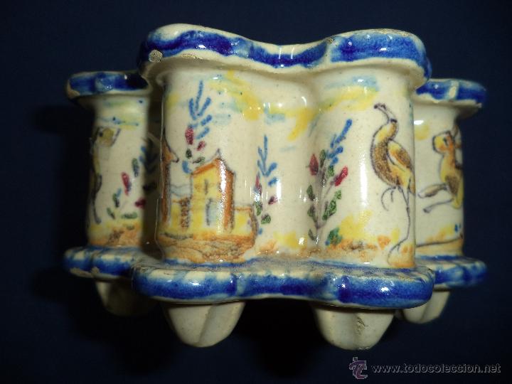 Antig&uuml;edades: Tintero en ceramica Talavera?, Sec XIX - Foto 11
