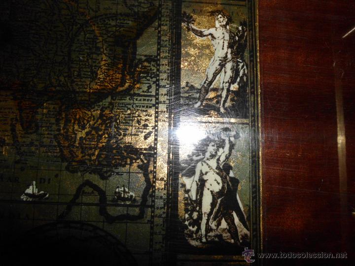 Antigüedades: Bandeja cartografia mapamundi de willen blaeu 1606 - Foto 4 - 51648247