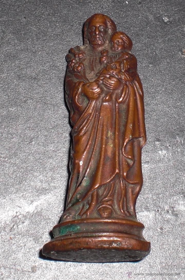 Antig&uuml;edades: Antiguo San Jose en bronce exvoto - Foto 1