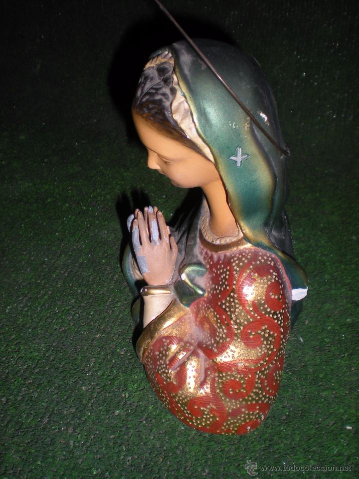 Antig&uuml;edades: Virgen de escayola pintada a mano - Foto 2