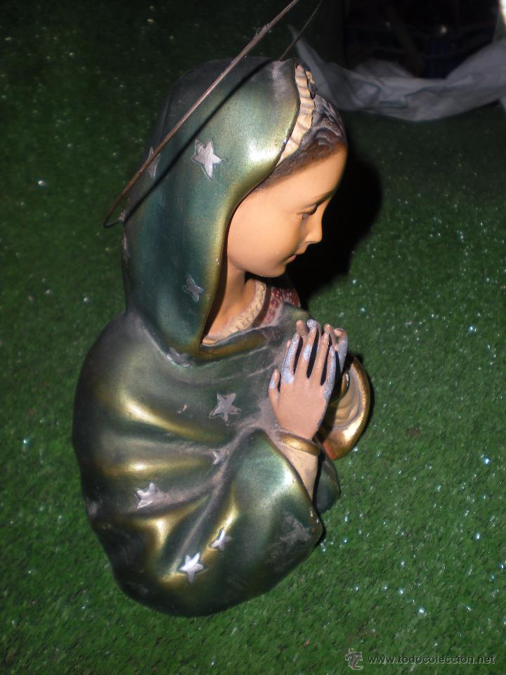 Antig&uuml;edades: Virgen de escayola pintada a mano - Foto 4