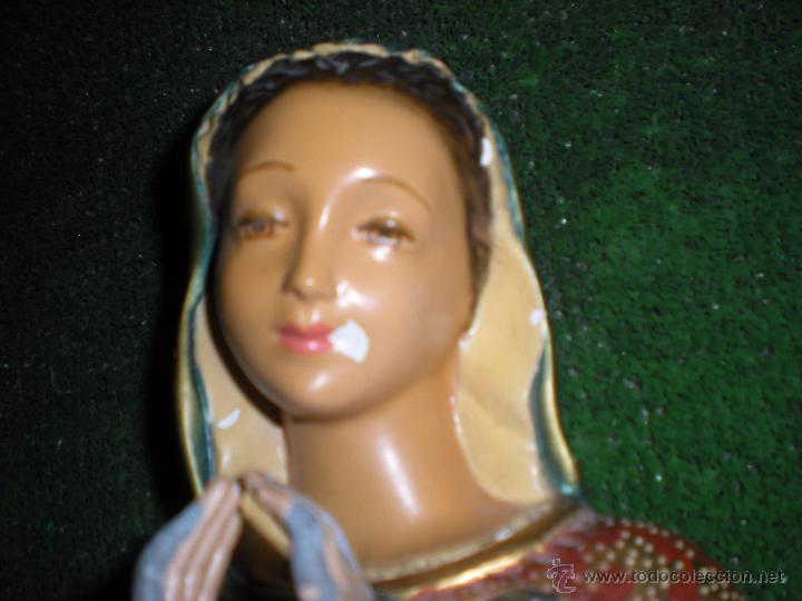 Antig&uuml;edades: Virgen de escayola pintada a mano - Foto 5