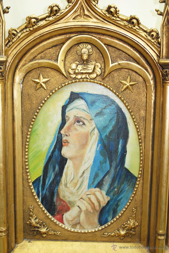 Antig&uuml;edades: RETABLO ANTIGUO DE LA VIRGEN - Foto 6