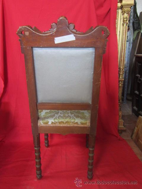 Antig&uuml;edades: Magn&iacute;fica silla tallada en madera de caoba. - Foto 4