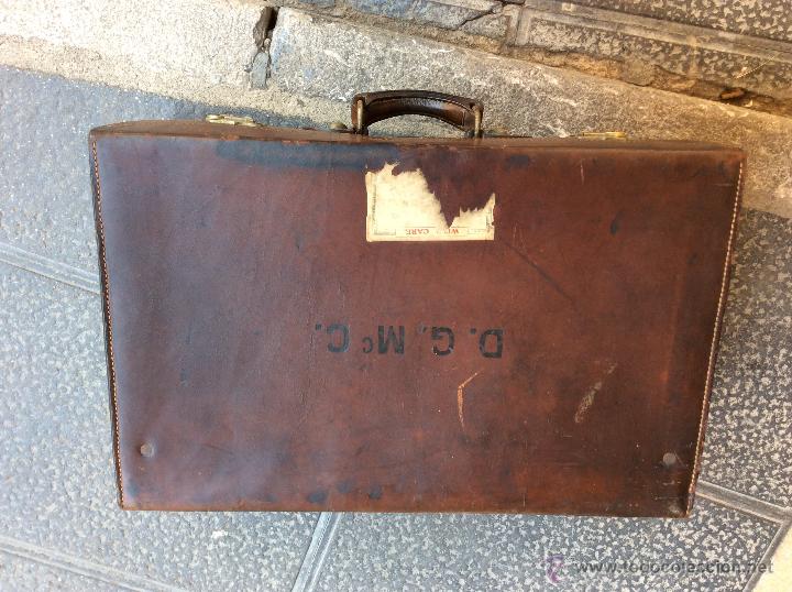 Antig&uuml;edades: ANTIGUA MALETA DE PIEL. - Foto 2