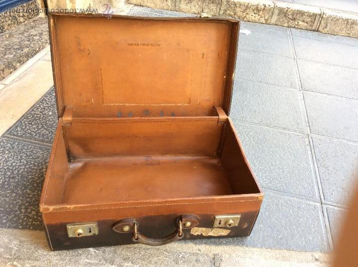 Antig&uuml;edades: ANTIGUA MALETA DE PIEL. - Foto 7