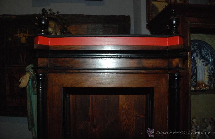 Antig&uuml;edades: CAPILLA DE MADERA PARA IMAGEN RELIGIOSA - Foto 4
