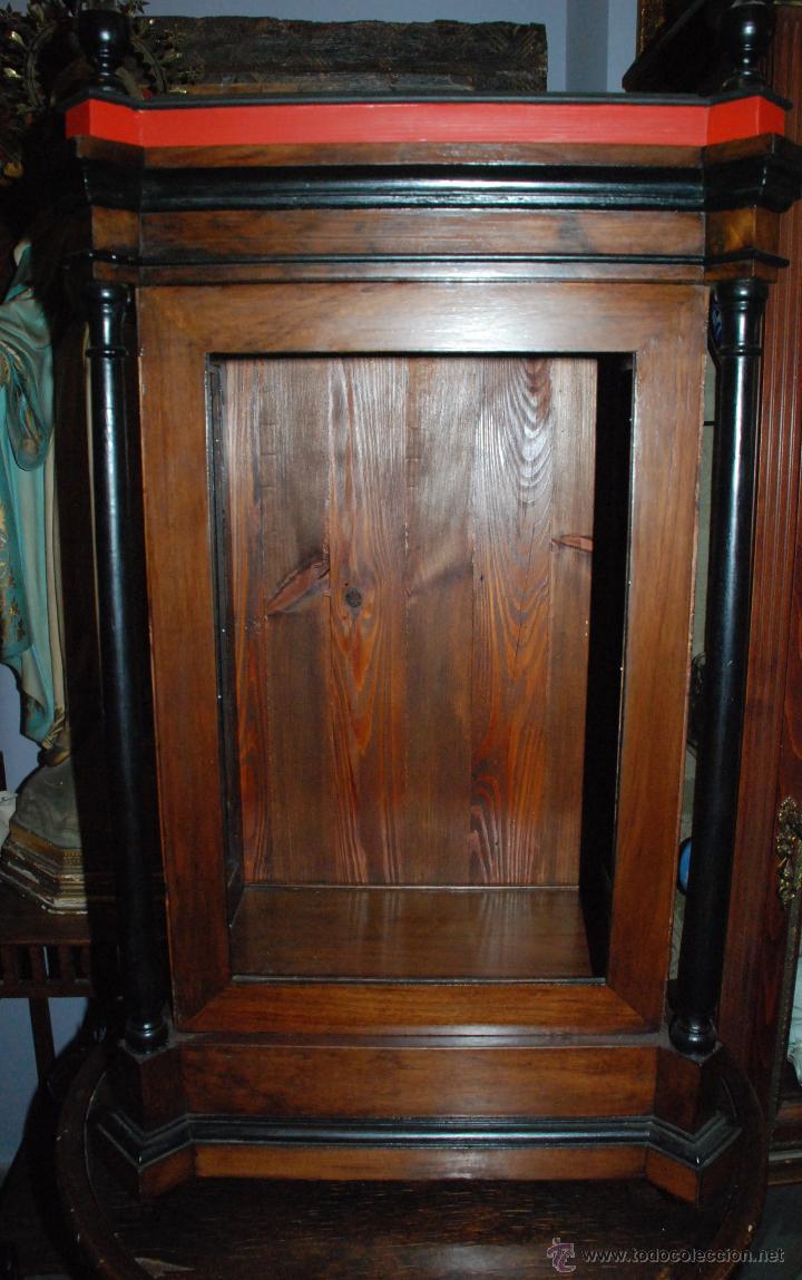 Antig&uuml;edades: CAPILLA DE MADERA PARA IMAGEN RELIGIOSA - Foto 5