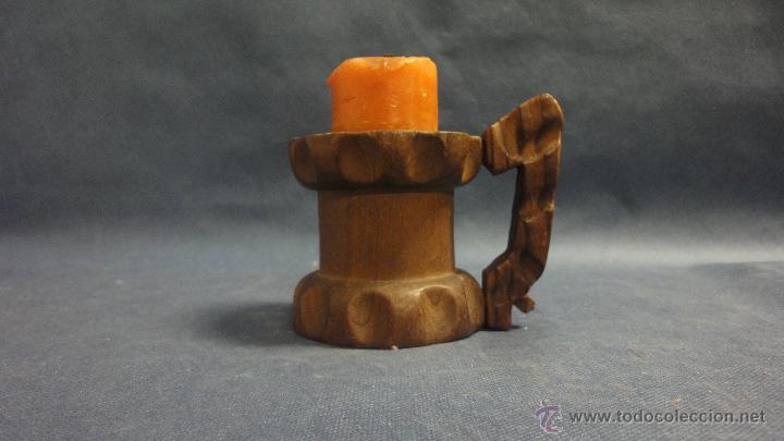 Antig&uuml;edades: CANDELABRO DE MADERA ANTIGUO - Foto 1