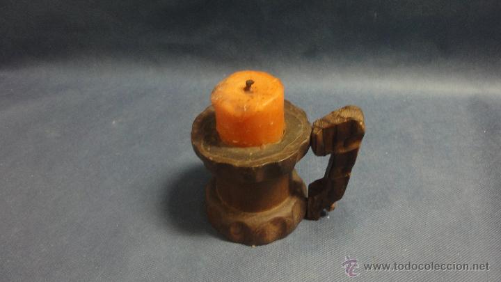 Antig&uuml;edades: CANDELABRO DE MADERA ANTIGUO - Foto 2