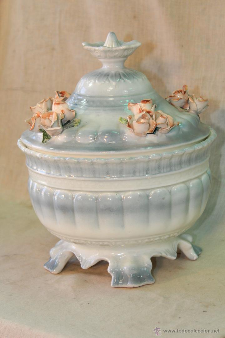 Antig&uuml;edades: SOPERA EN PORCELANA CON ROSAS - Foto 5