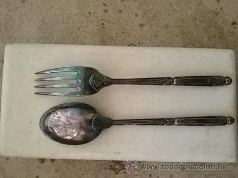 Antig&uuml;edades: Cuchara y tenedor de plata - Foto 2