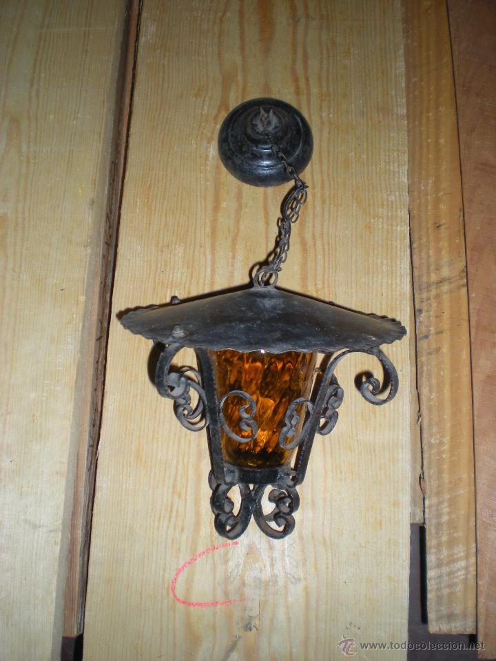 Antig&uuml;edades: Farol de colgar sin instalaci&oacute;n. - Foto 2