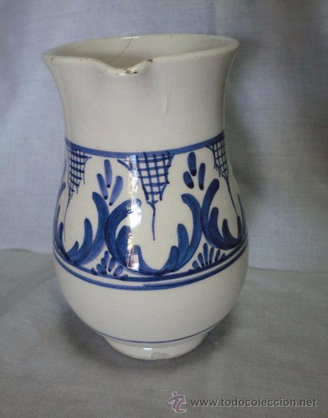 Antig&uuml;edades: JARRA DE CER&Aacute;MICA DECORADA EN AZULES - Foto 2