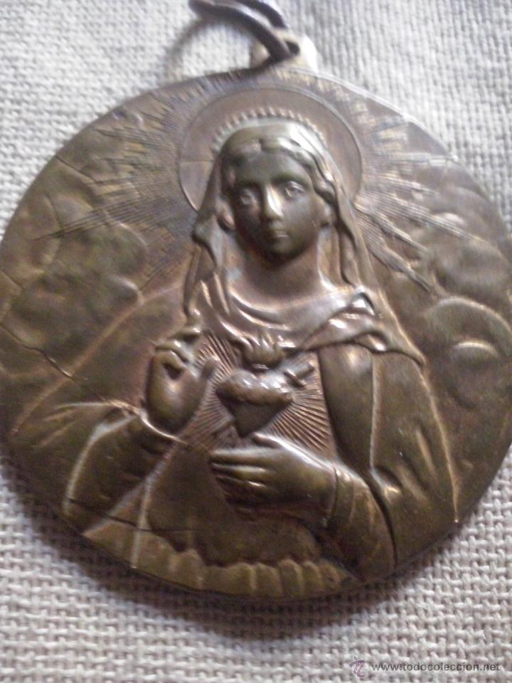 Antig&uuml;edades: Gran medalla en bronce macizo 4 cms de diametro - Foto 1