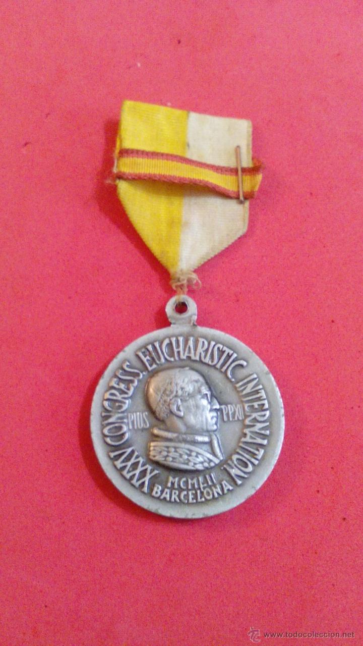Antig&uuml;edades: MEDALLA EN ALUMINIO CONGRESO EUCARISTICO, BARCELONA - Foto 1