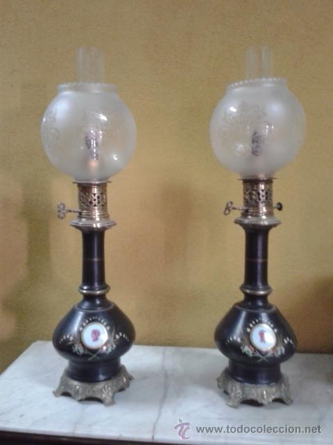 Antig&uuml;edades: Pareja de quinqu&eacute;s 1&ordf; mitad XIX - Foto 1
