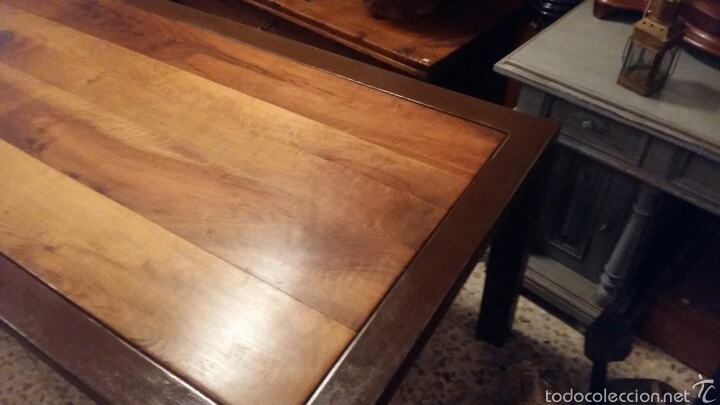 Antig&uuml;edades: Mesa de nogal y marco de hierro - Foto 3