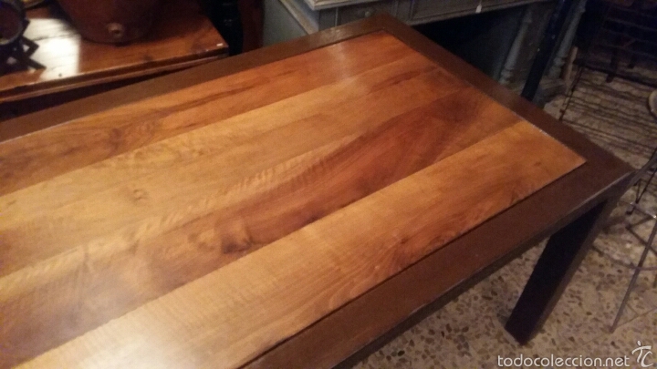 Antig&uuml;edades: Mesa de nogal y marco de hierro - Foto 4