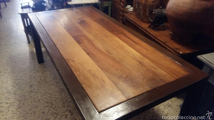 Antig&uuml;edades: Mesa de nogal y marco de hierro - Foto 7