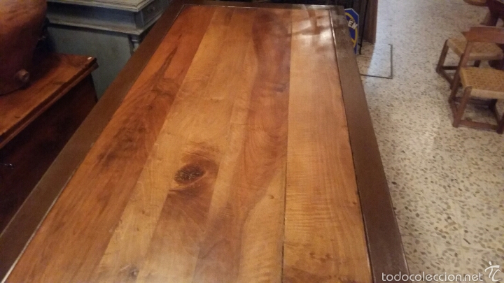 Antig&uuml;edades: Mesa de nogal y marco de hierro - Foto 8