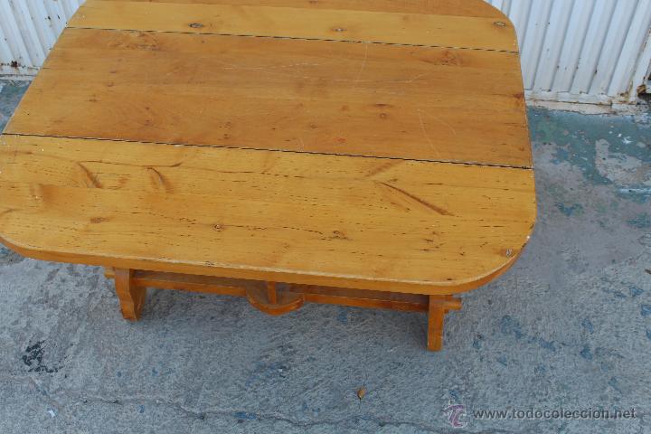 Antig&uuml;edades: MESA DE ALAS EN MADERA ROBUSTA DE PINO - Foto 4