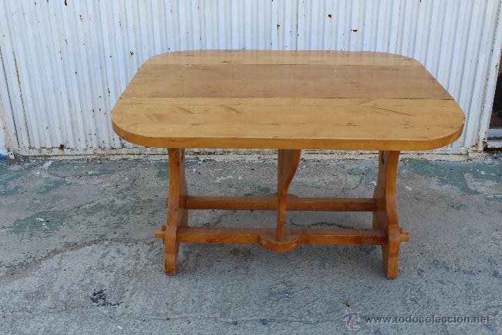 Antig&uuml;edades: MESA DE ALAS EN MADERA ROBUSTA DE PINO - Foto 6