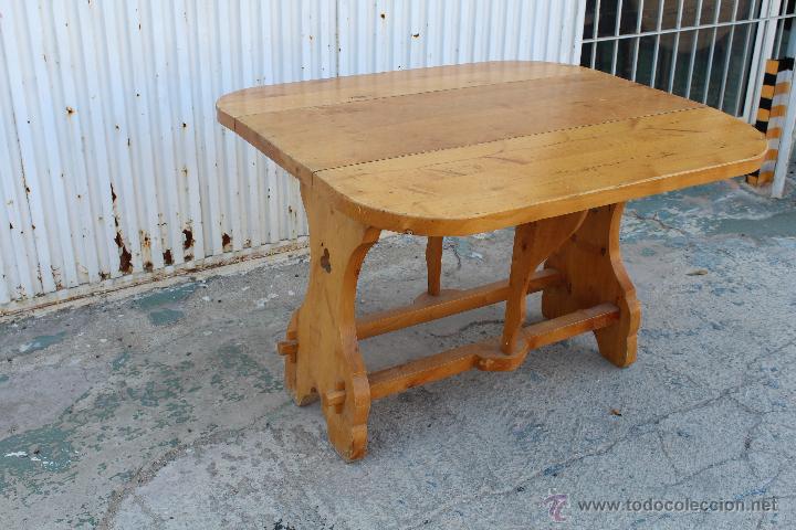 Antig&uuml;edades: MESA DE ALAS EN MADERA ROBUSTA DE PINO - Foto 8