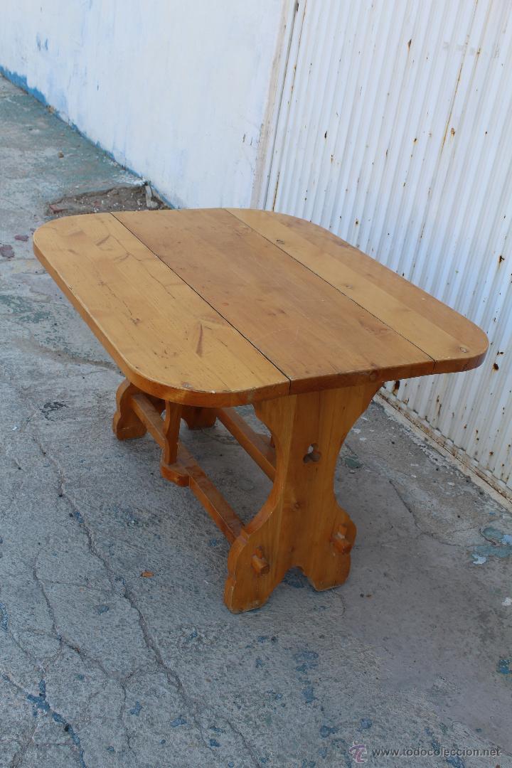 Antig&uuml;edades: MESA DE ALAS EN MADERA ROBUSTA DE PINO - Foto 9