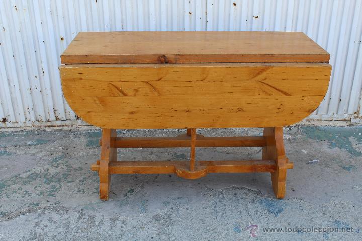 Antig&uuml;edades: MESA DE ALAS EN MADERA ROBUSTA DE PINO - Foto 10