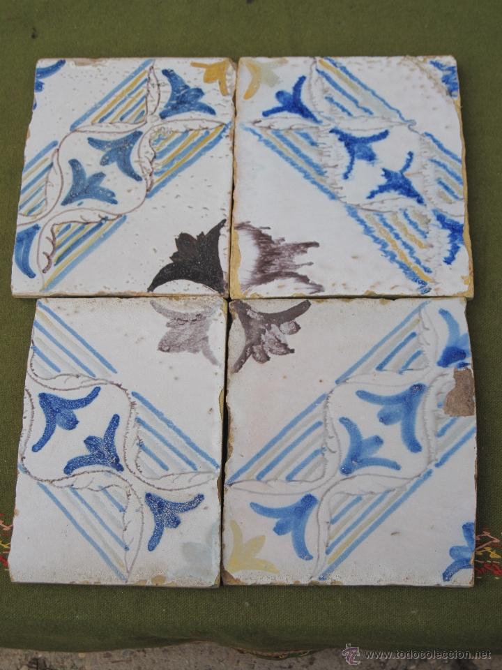 Antig&uuml;edades: LOTE DE 4 AZULEJOS ANTIGUOS DE TOLEDO / CAPITAL. - Foto 2