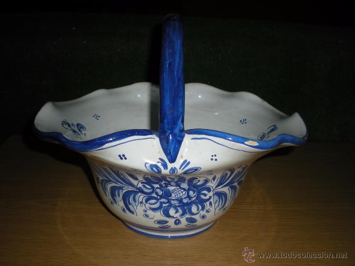 Antiquit&eacute;s: Frutero de cer&aacute;mica antigua 31x25x26cm
