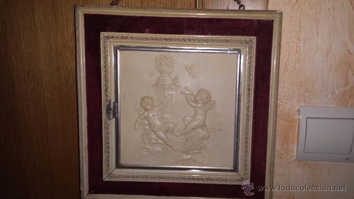 Antiques: antiguo y preciso cuadro con espejo secreto. una belleza