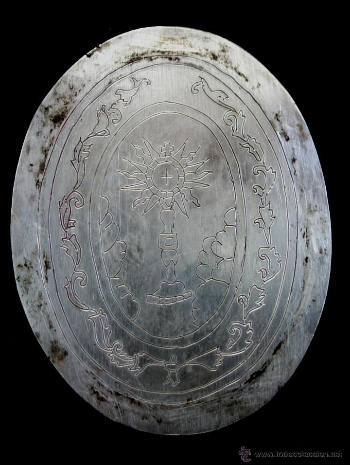 Antig&uuml;edades: PLACA OVAL DE PLATA CON UN GRABADO RELIGIOSO - Foto 5
